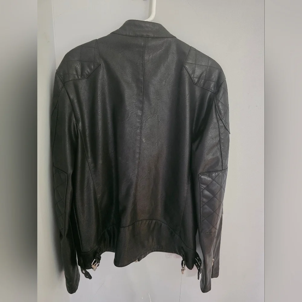 Guess Men's Black Faux Leather Jacket